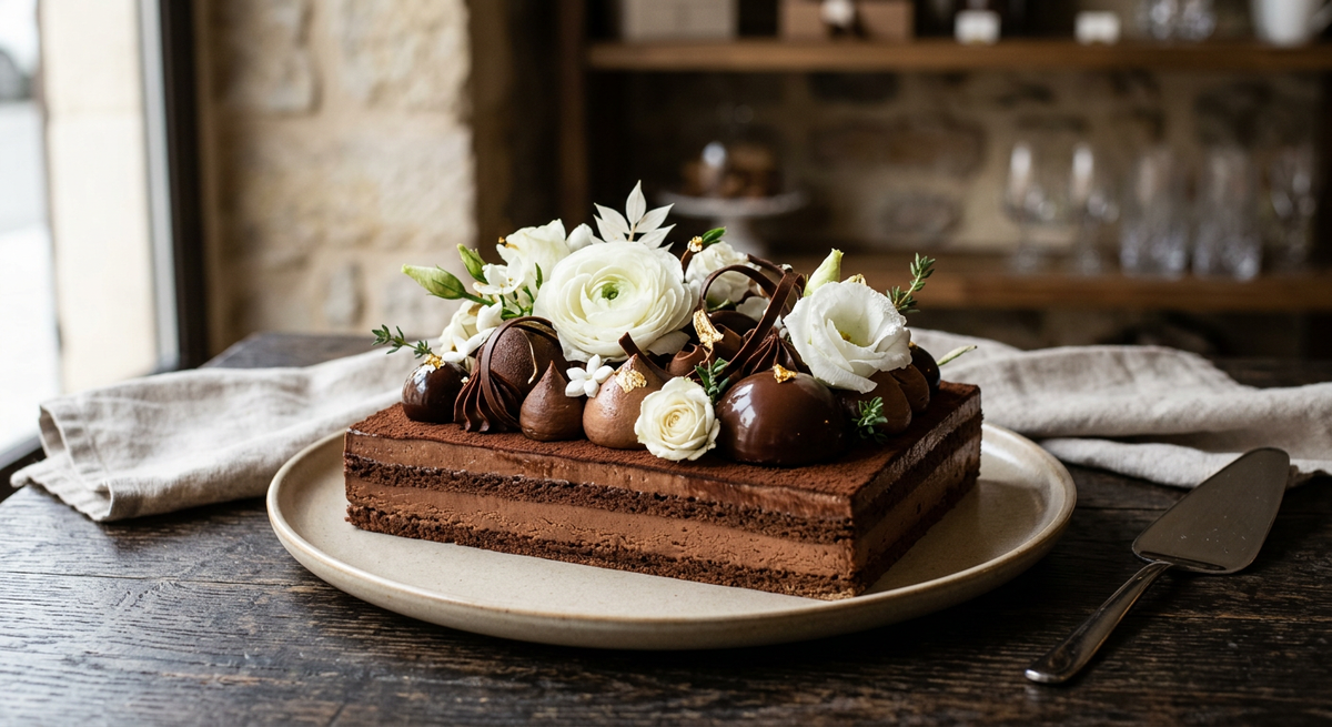 Jardin chocolat et crème — création Maison Du Gateau à Tarbes