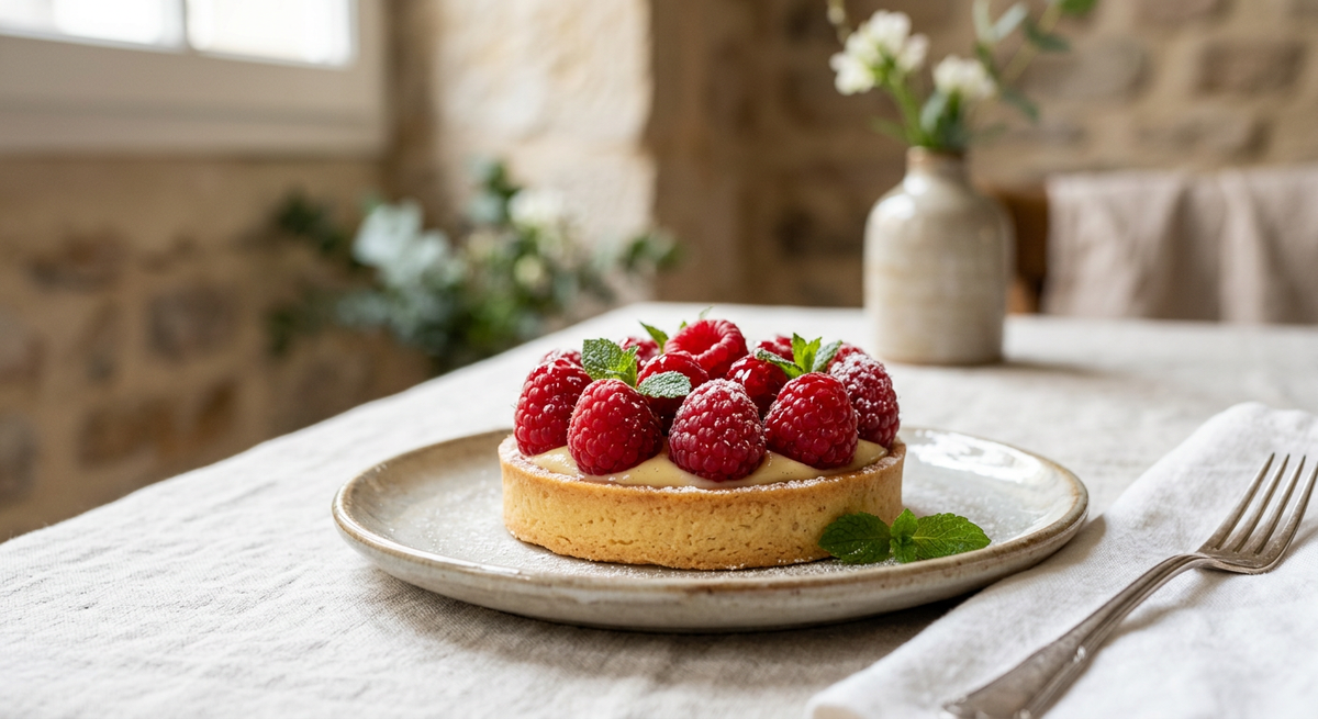 Tartelette Ruby Framboise Menthe — création Maison Du Gateau à Tarbes