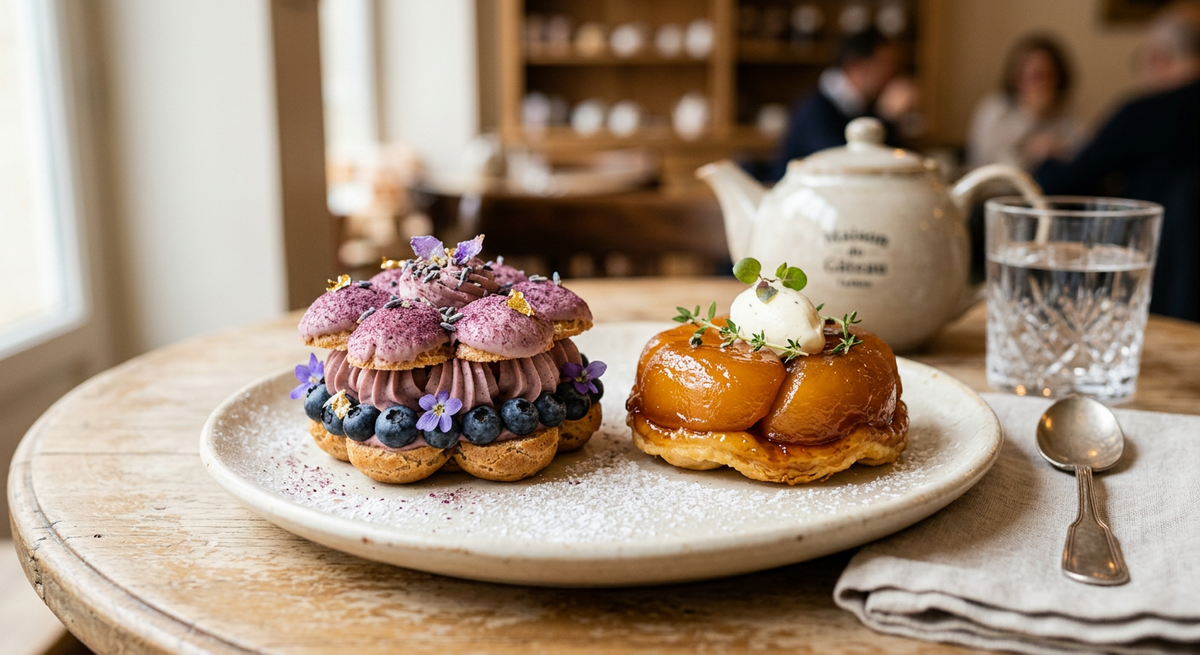 Chouquette Fleur et Tarte Tatin — création Maison Du Gateau à Tarbes