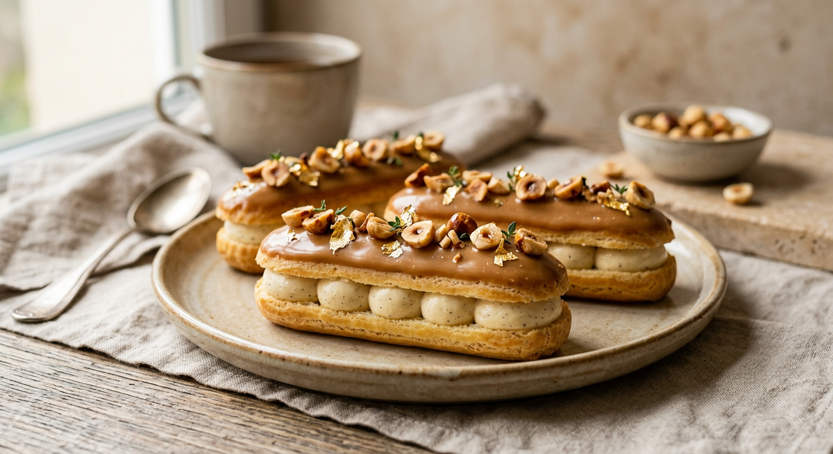 Éclairs Noisette Vanille — création Maison Du Gateau à Tarbes