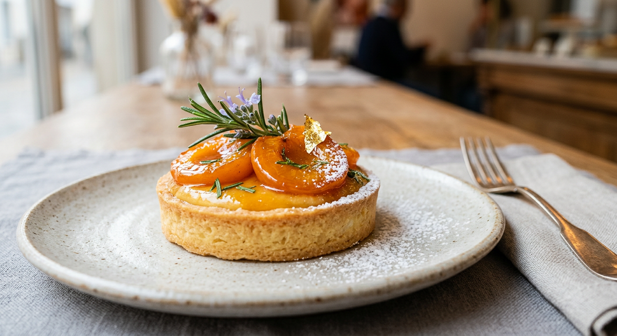 Tartelette Abricot Romarin — création Maison Du Gateau à Tarbes