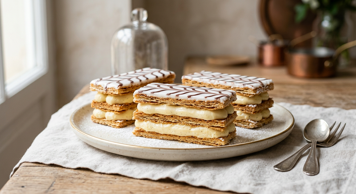 Mille-feuilles Crème Pâtissière Traditionnels — création Maison Du Gateau à Tarbes